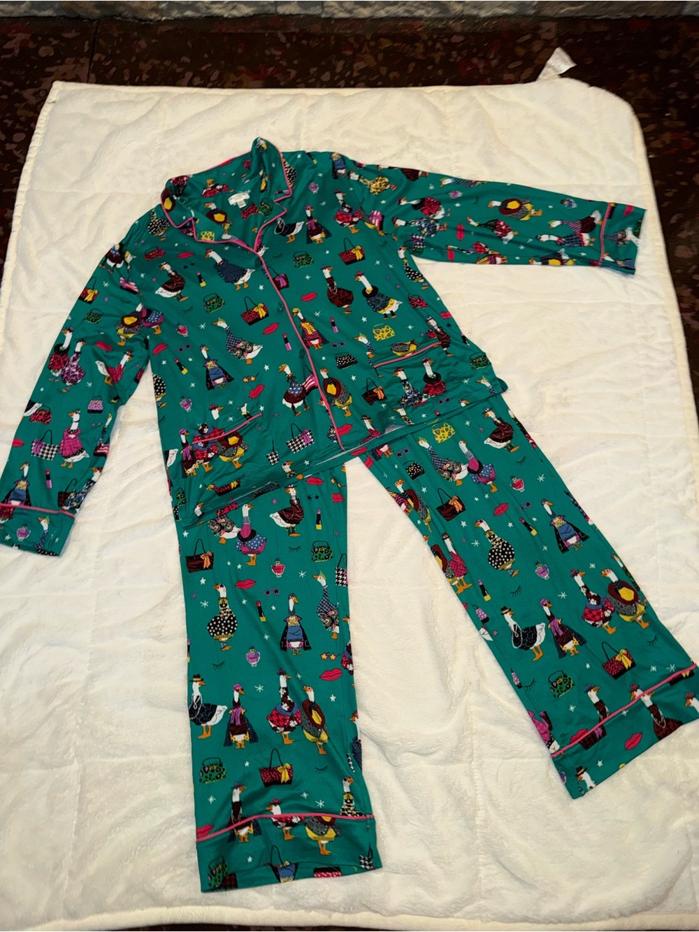 Teal Printed Pajama Set